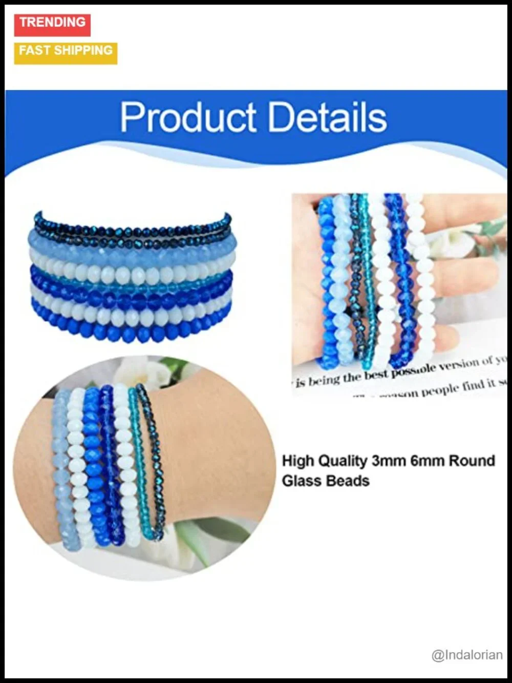 8mm Gemstones Beaded Bracelets Round Bead Crystal Elastic Stretch Adjustable